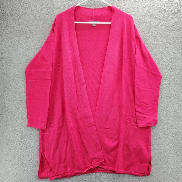 Jessica London Cardigan Pink Womens Plus Size 14/16 Open Front Long Duster Pink - Picture 1 of 10